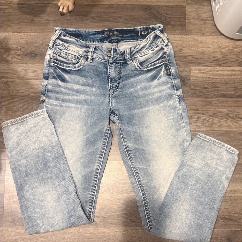 Silver Jeans Women's Faded Blue Skinny Jeans